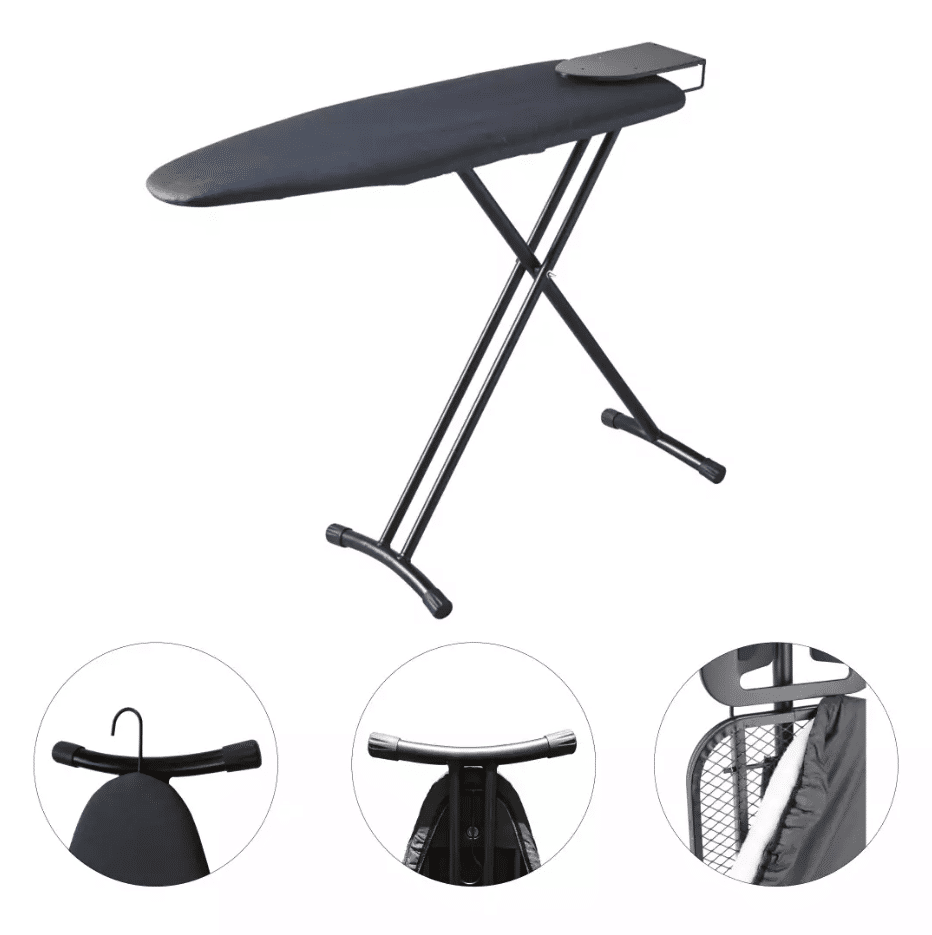 Ironing board for hotels with hook