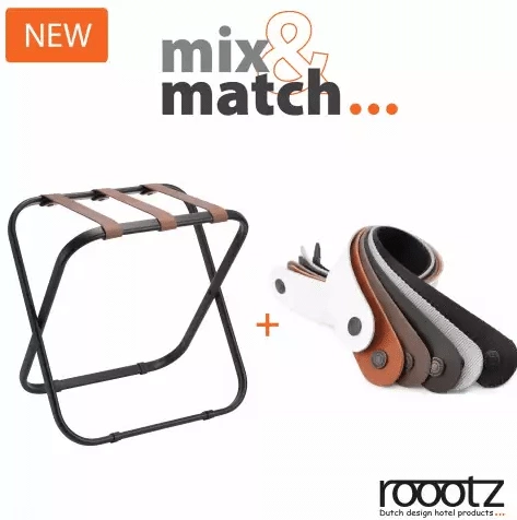 Black Luggage Stand for Hotels Roootz Traveler