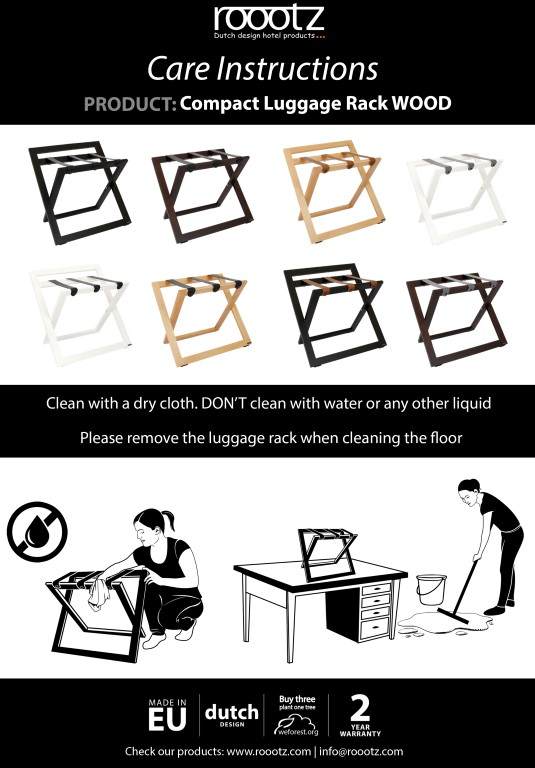 Luggage rack Roootz Compact cleaning instructions for the maintenance of the luggage rack