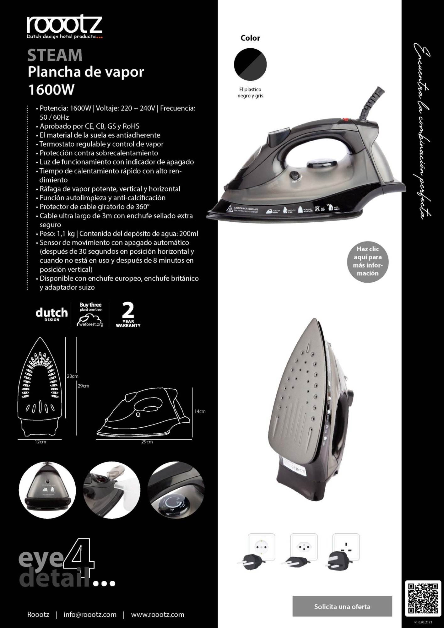 Plancha de vapor para hoteles