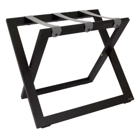Luggagerack Hotel Massive wood black color ROOOTZ