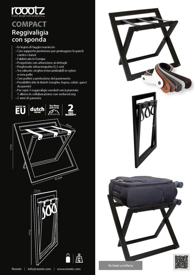 Portavaligie con sponda per hotel