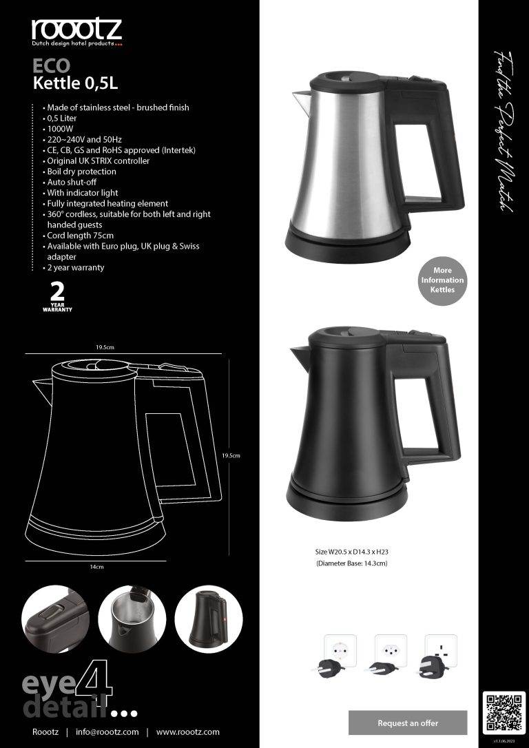 Kettle for hotel with automatic shut-off