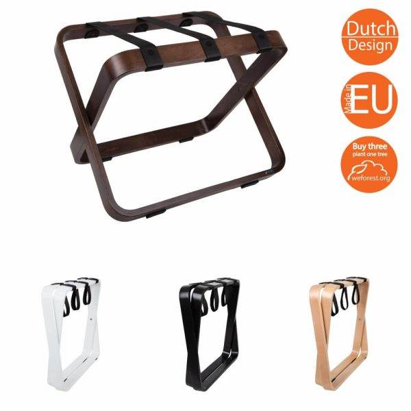 Bentwood suitcase rack available in 4 different wood finishes
