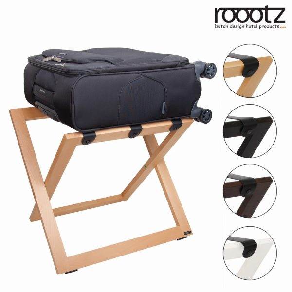 Wooden Luggage Rack With Leather Straps