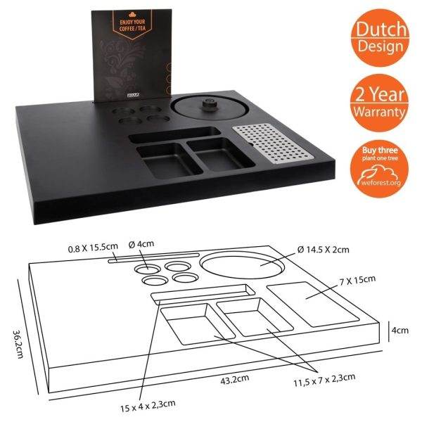 Scratch-resistant Black Hospitality Tray Luxury and Complete Design