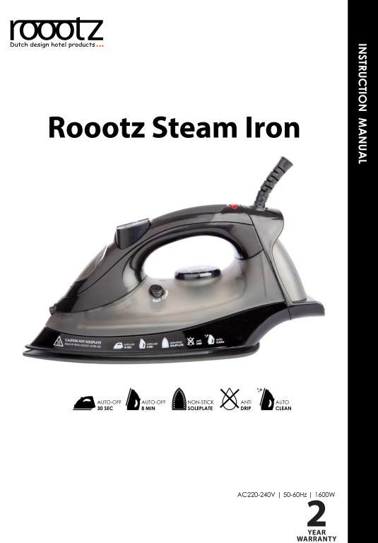 Instructions for use Steam iron roootz
