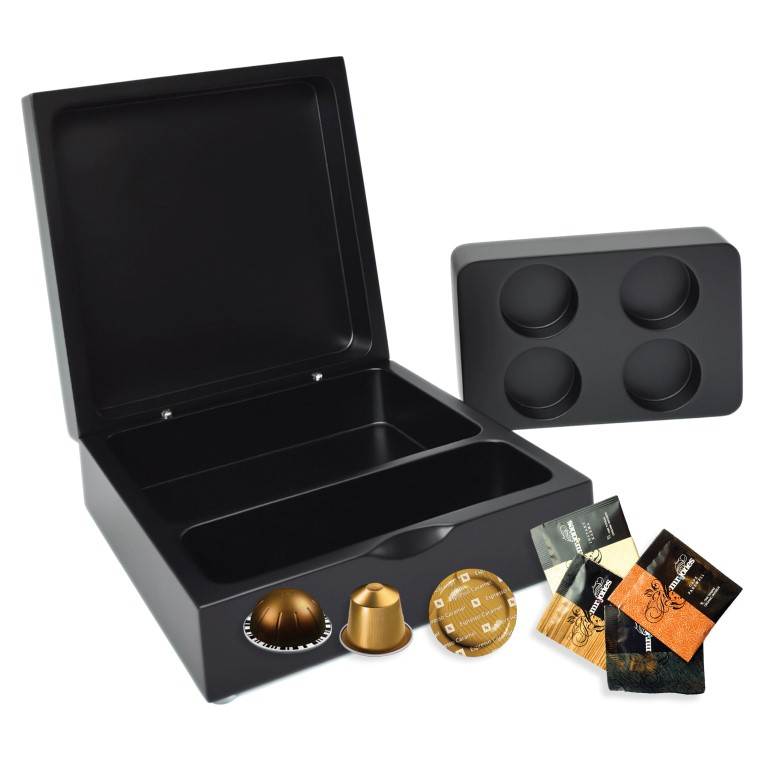 Storage box for coffee cups and tea bags for hotels
