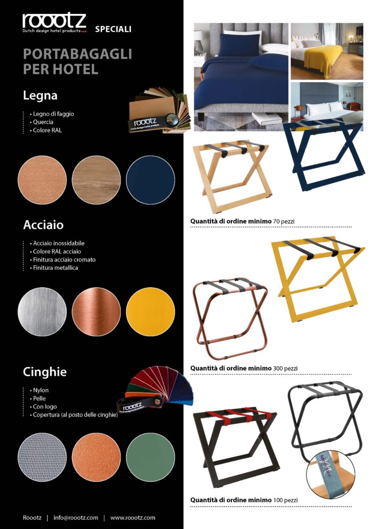 Speciali portavaligie per hotel - Portavaligie su misura per hotel personalizzati