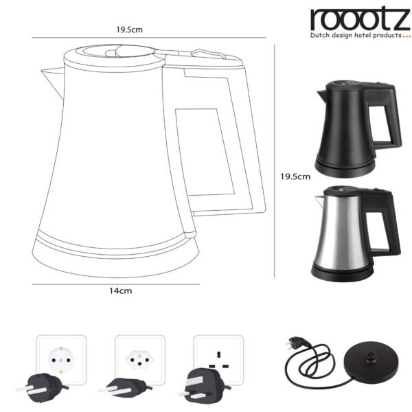 Hotel Kettle black and stainless steel 0.5L