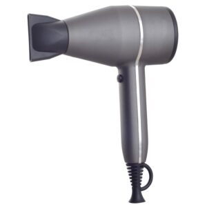 Hairdryer silver grey. Compact hairdryer for hotels