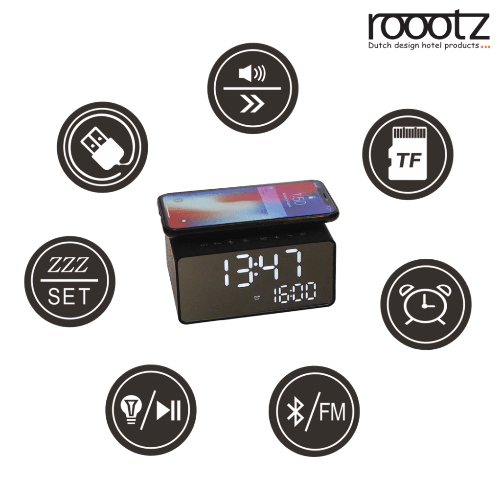 Hotelwecker mit vielen Funktionen