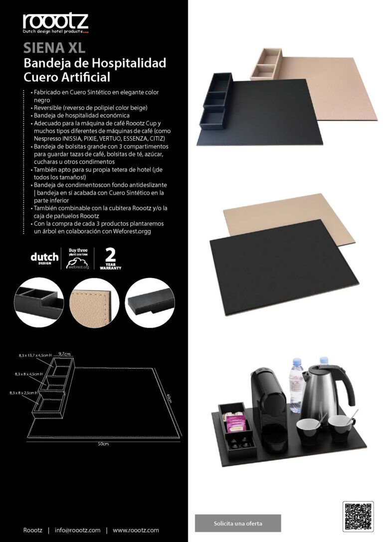 Bandeja de cortesía de piel sintética – Modelo XL