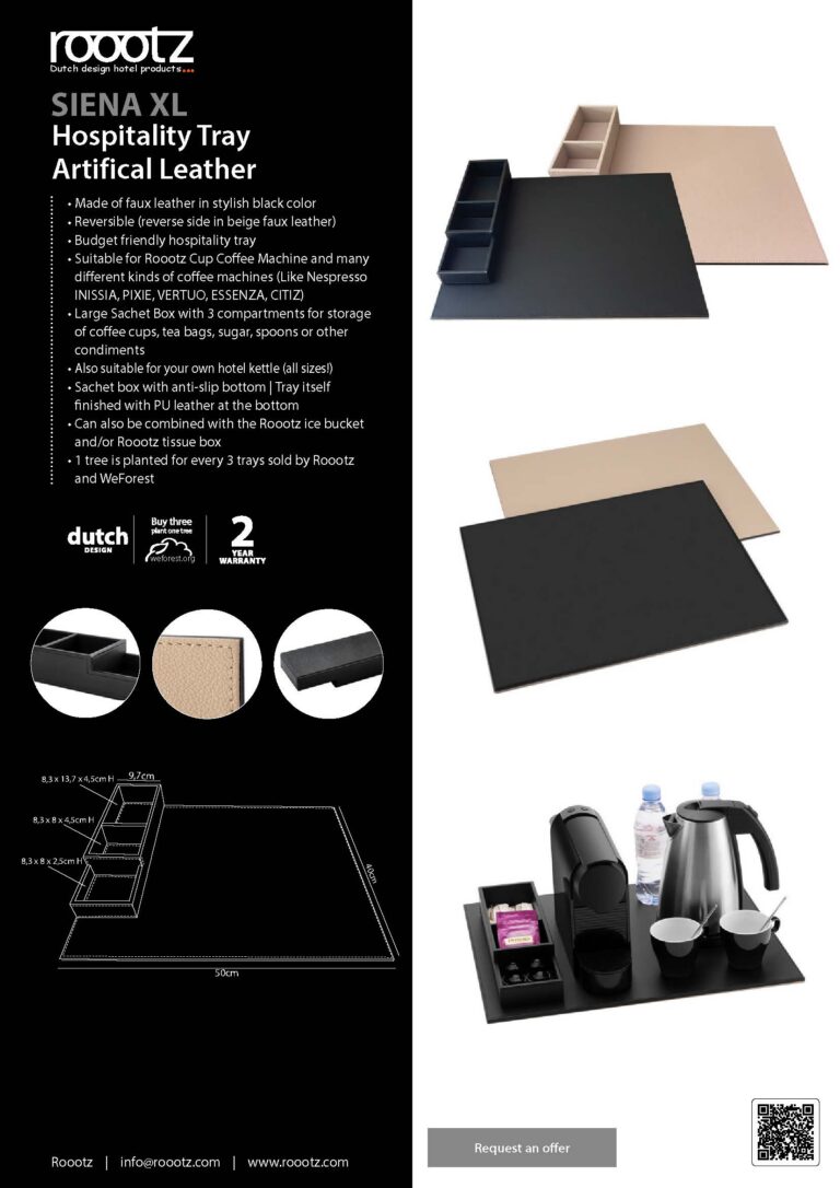 Faux leather hospitality tray – XL model